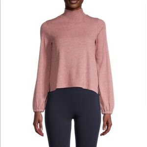 Madwell Bubble SlV Sweater Heather Rose Turtleneck Sight Crop Sz Small S